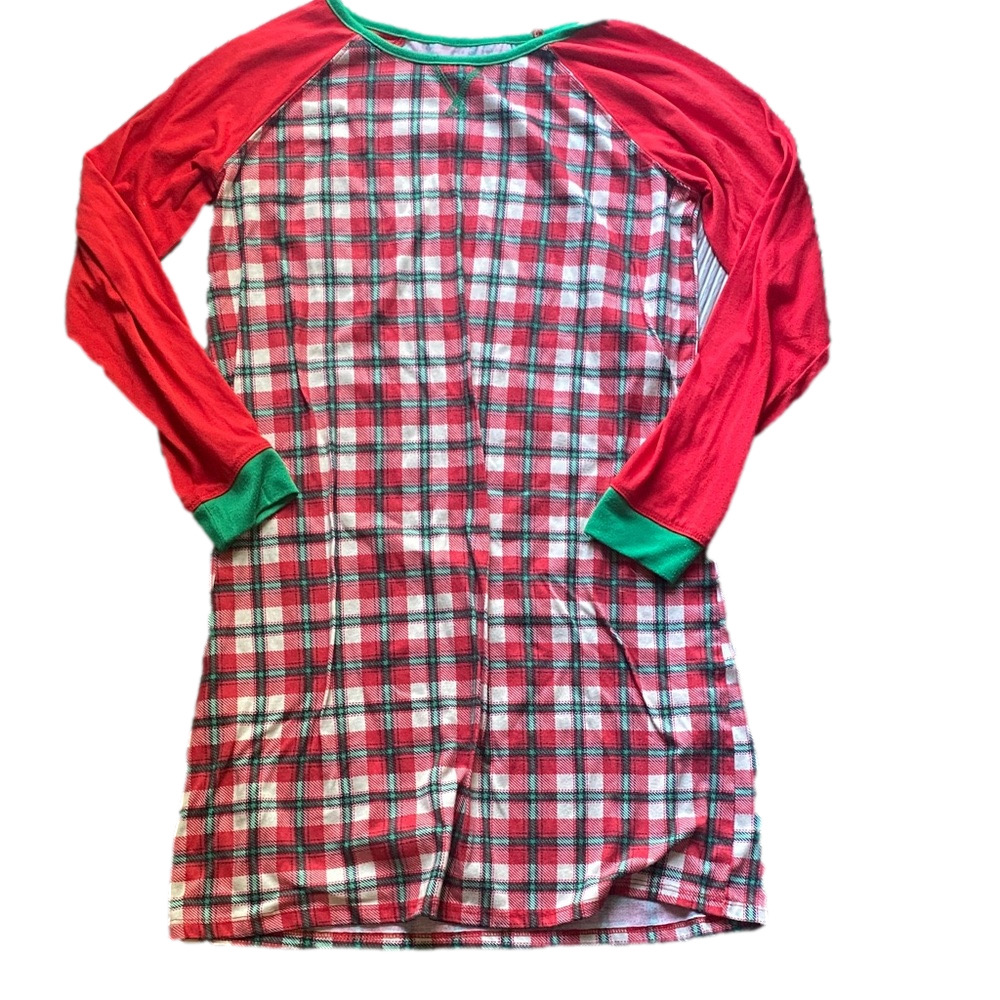 🎁Cat & Jack Red and Green Plaid Kids Nightgown